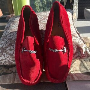 ALDO Men's Red Suede Loafers